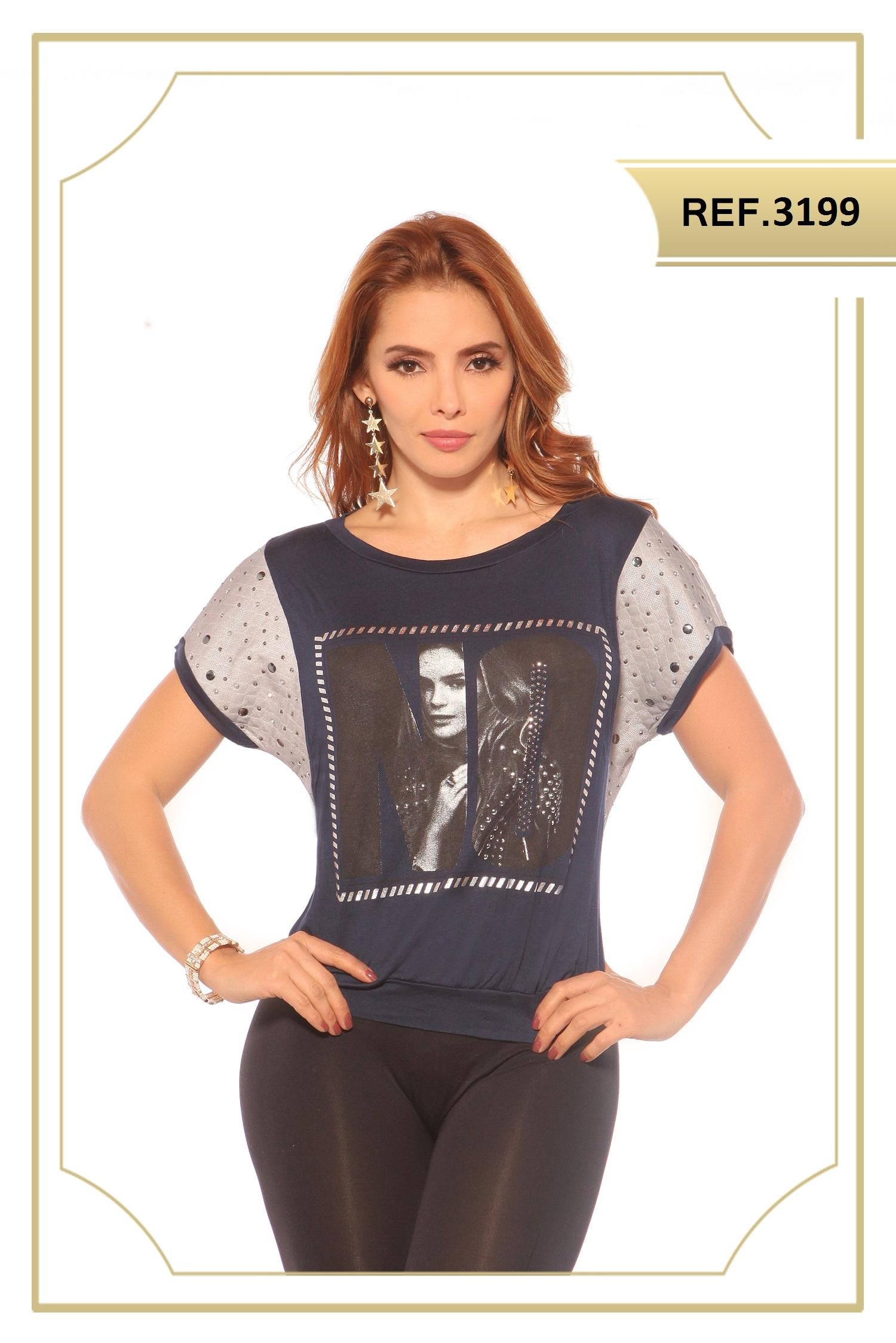 Ref. 015 -3199 Blusa Colombiana Estampada - Ropa Colombiana