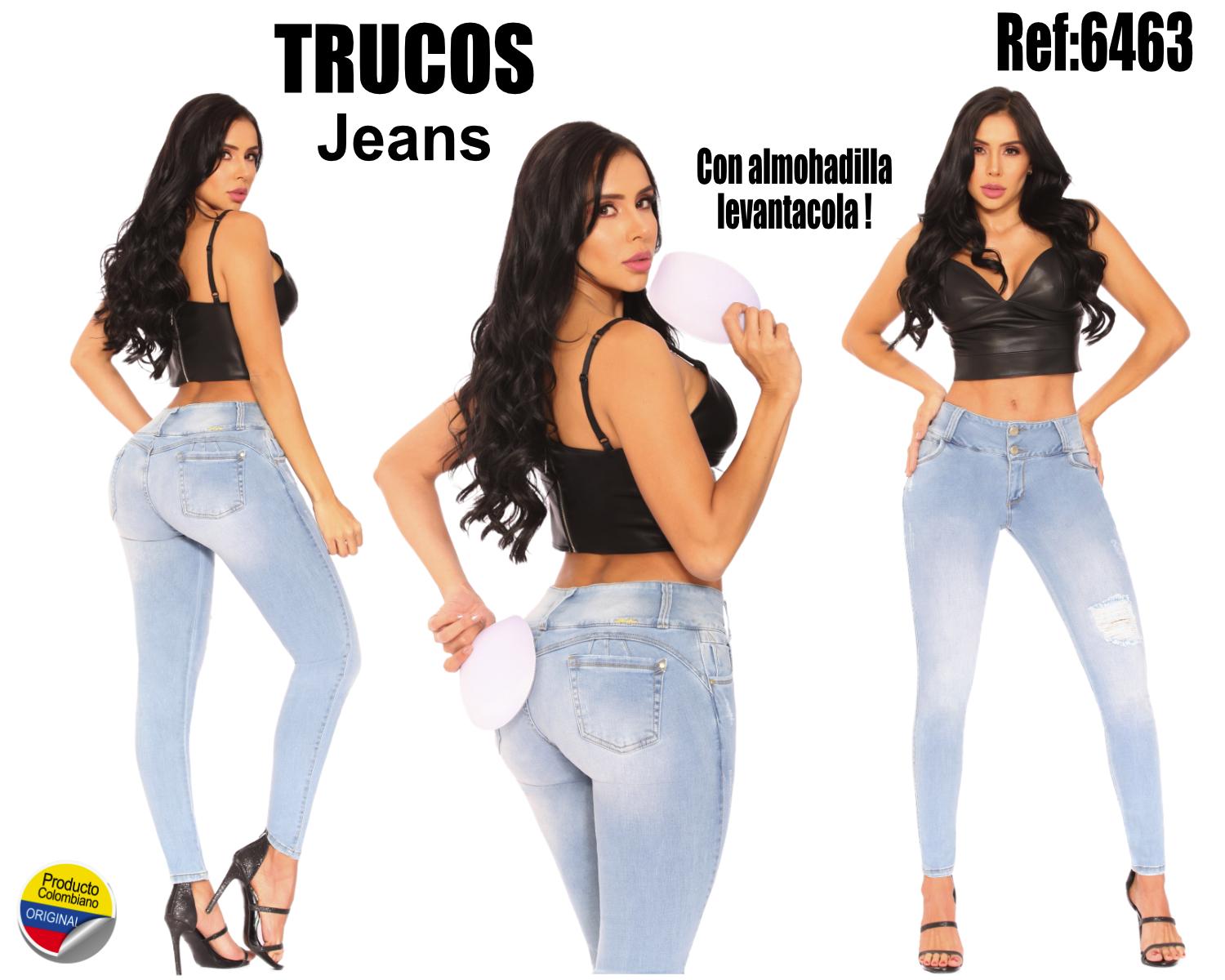 Ref. 033 -T6463 Colombian Waist Control Jeans with Internal Girdle