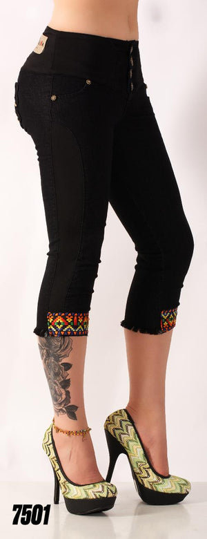 Ref. 030 -7501C Capri Jean capri levantacola - Ropa Colombiana