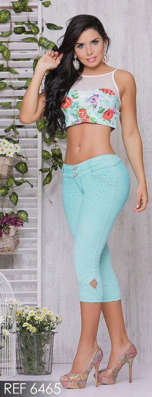 Ref. 001 -6465 Jean Cheviotto Capri - Ropa Colombiana