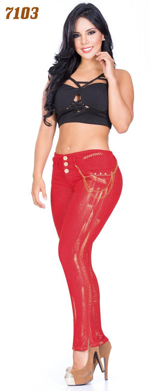 Ref. 001 -7103 Jean Estilo Colombiano - Ropa Colombiana
