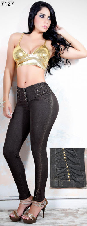 Ref. 001 -7127 Jean Dama Talle Alto - Ropa Colombiana