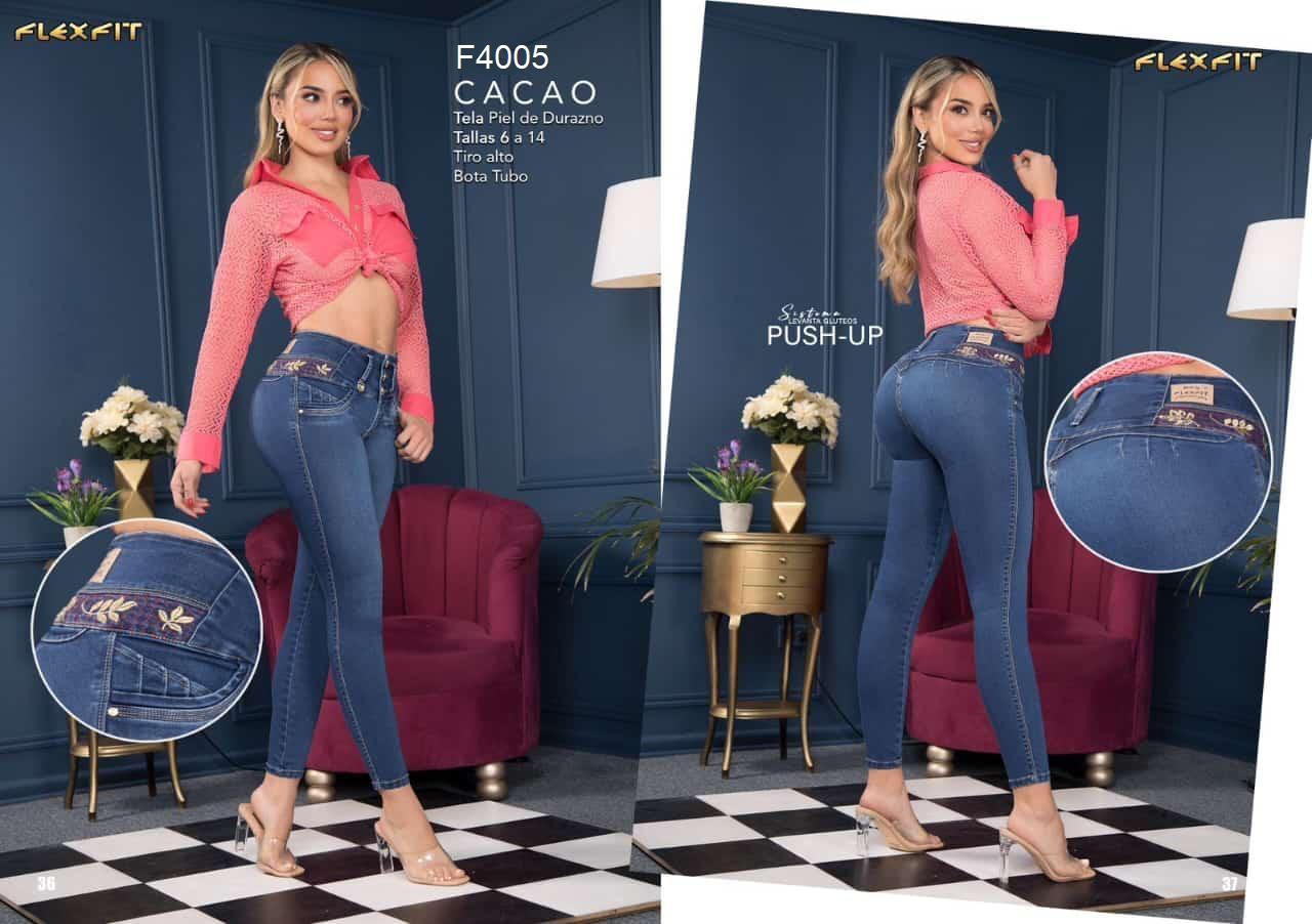 Ref. 25441 -F4005 CACAO Colombian push up jean