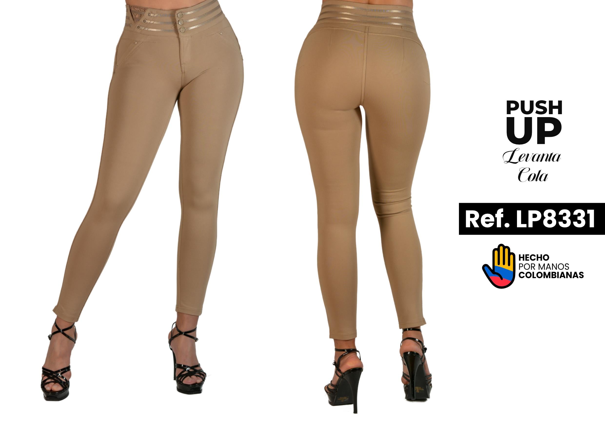 Ref. 003 -LP8331 Hermoso Jeggings Tres Botones, Cintura Decorada de Moda - Ropa Colombiana