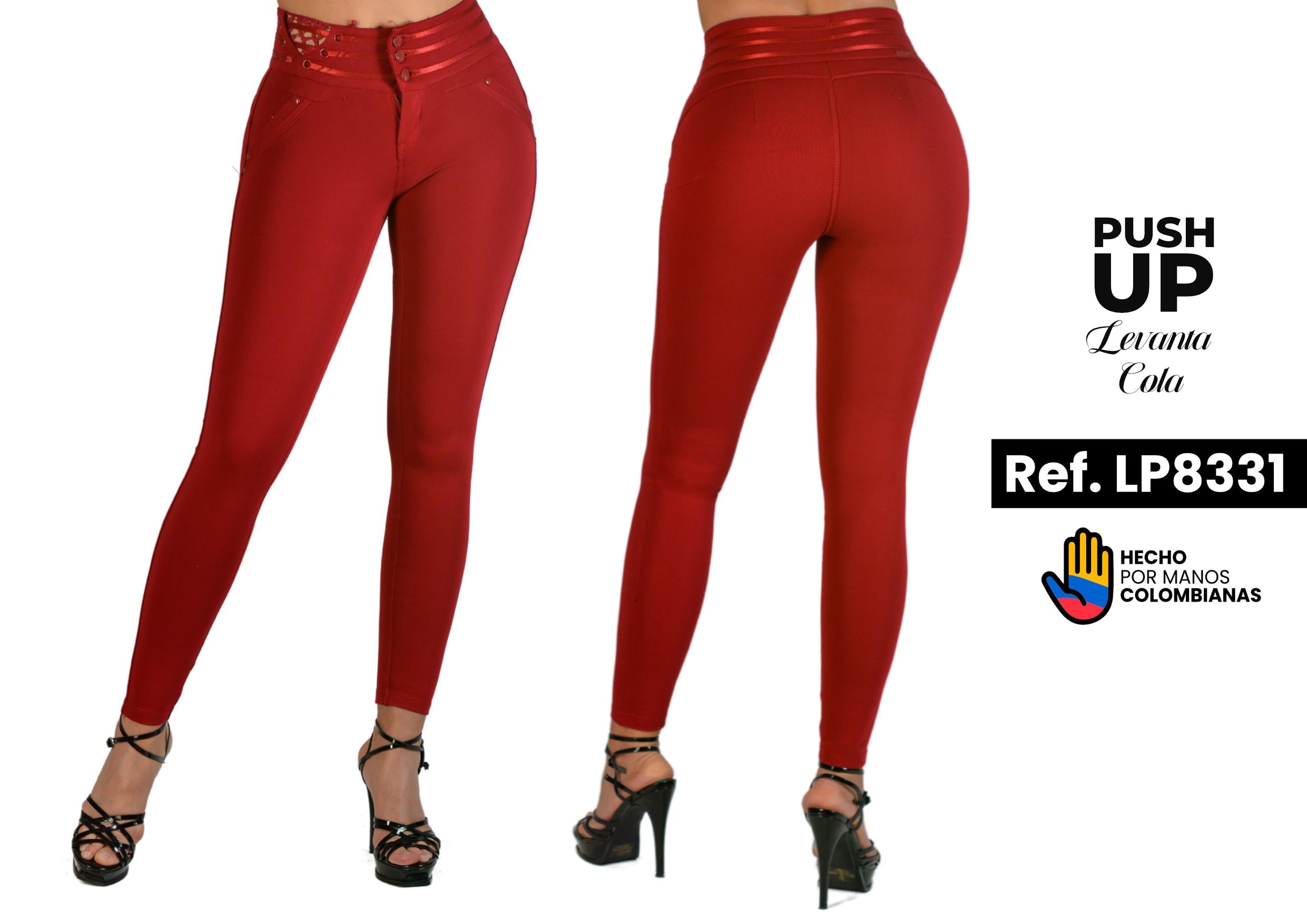 Ref. 003 -LP8331 Hermoso Jeggings Tres Botones, Cintura Decorada de Moda - Ropa Colombiana