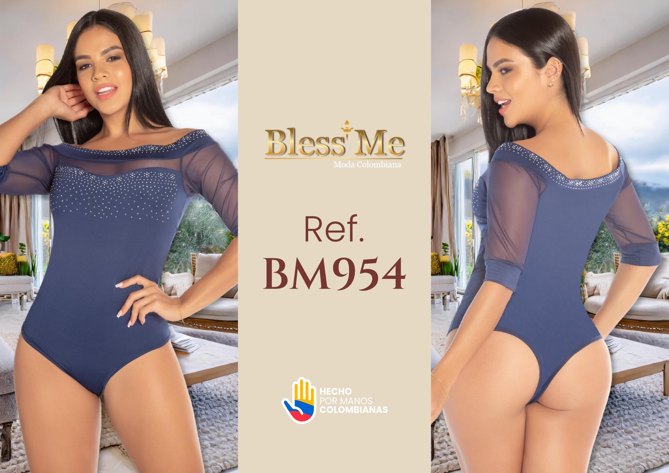 Ref. 071 -BM954 Body Colombiano Reductor con mangas medio brazo - Ropa Colombiana