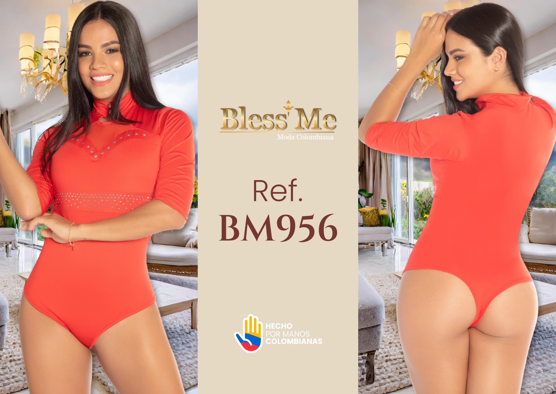 Ref. 071 -BM956 Bodyshuit Colombiano Con efecto Reductor y mangas a la mitad del brazo - Ropa Colombiana