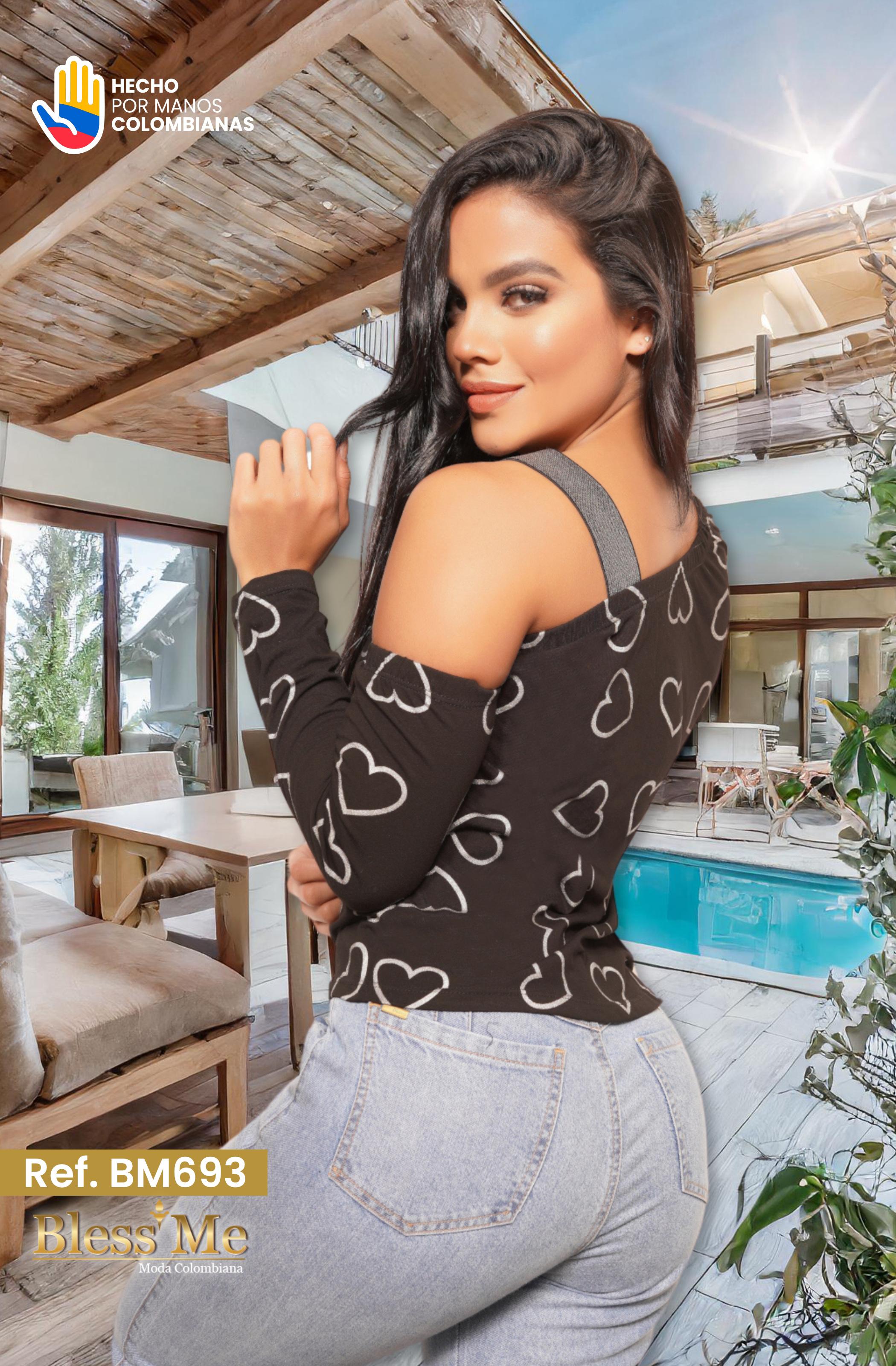 Ref. 058 -BM693 Blusa Colombiana Con estilo moderno - Ropa Colombiana