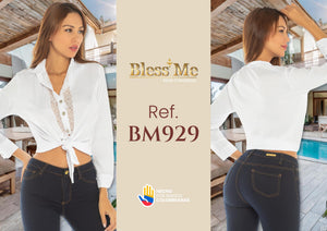 Ref. 058 -BM929 Blusa Colombiana con Mangas y Cuello. - Ropa Colombiana