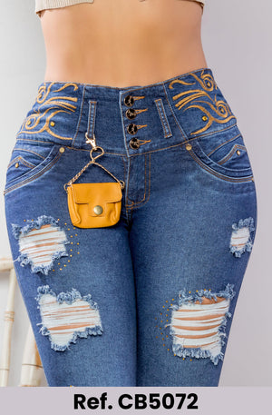 Ref. 041 -CB5072 Pantalón Vaquero Push Up para Dama - Ropa Colombiana