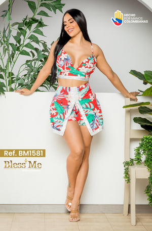 Ref. 058 -BM1581 Conjunto colombiano short - Ropa Colombiana