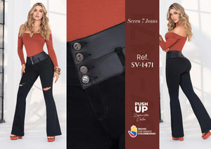 Ref. 053 -SV-1471 Jean Colombiano Push Up sin bolsillos - Ropa Colombiana