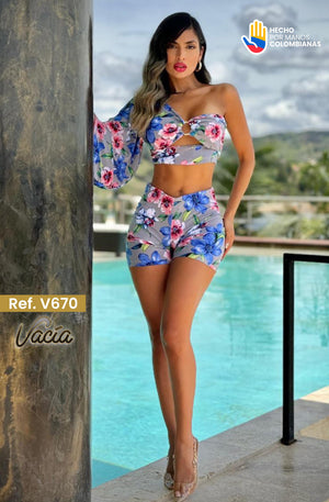 Ref. 049 -V670 Conjunto short - Ropa Colombiana