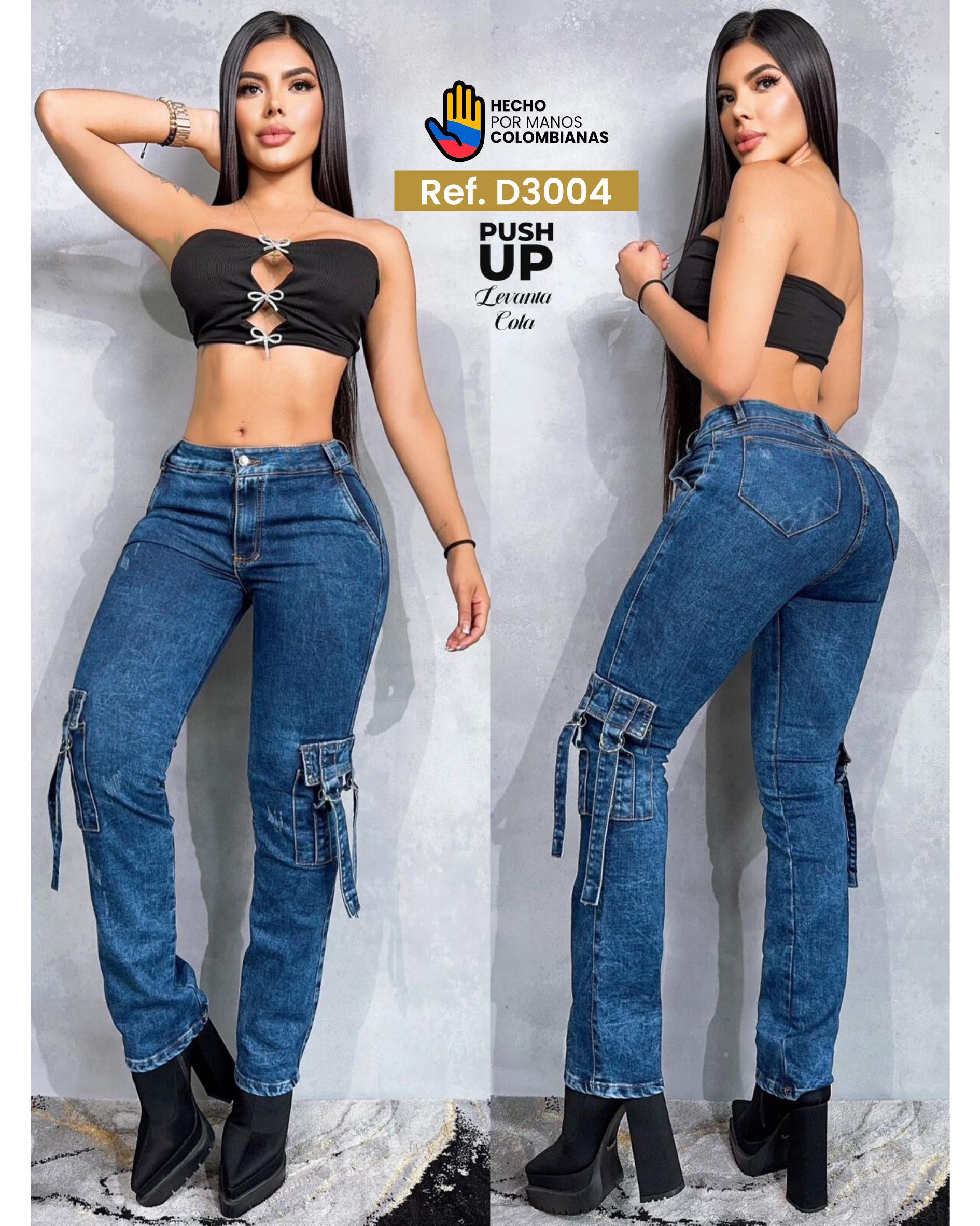 Ref. 251521 -D3004 PANTALON JEANS CARGO LICRADO