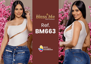 Ref. 058 -BM663 Blusa Sexy Colombiana con Hombro descubierto - Ropa Colombiana