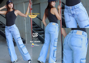 Ref. 041 -CB2414 Jean Push Up Tipo Cargo - Ropa Colombiana