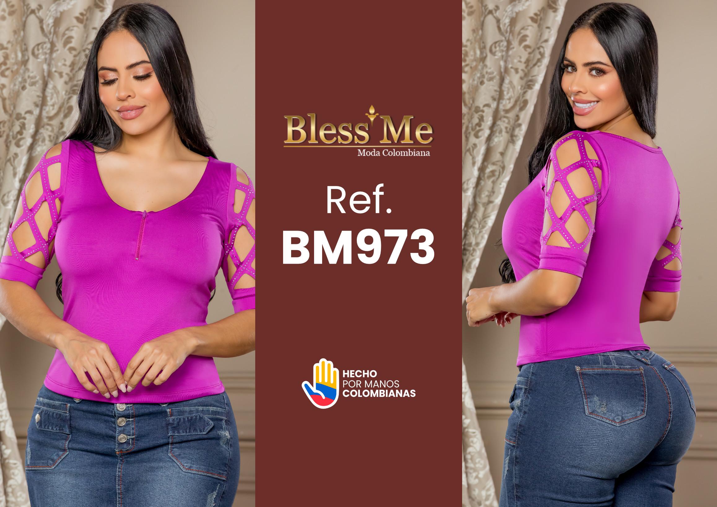 Ref. 058 -BM973 Blusa boutique con mangas estilo moderno - Ropa Colombiana