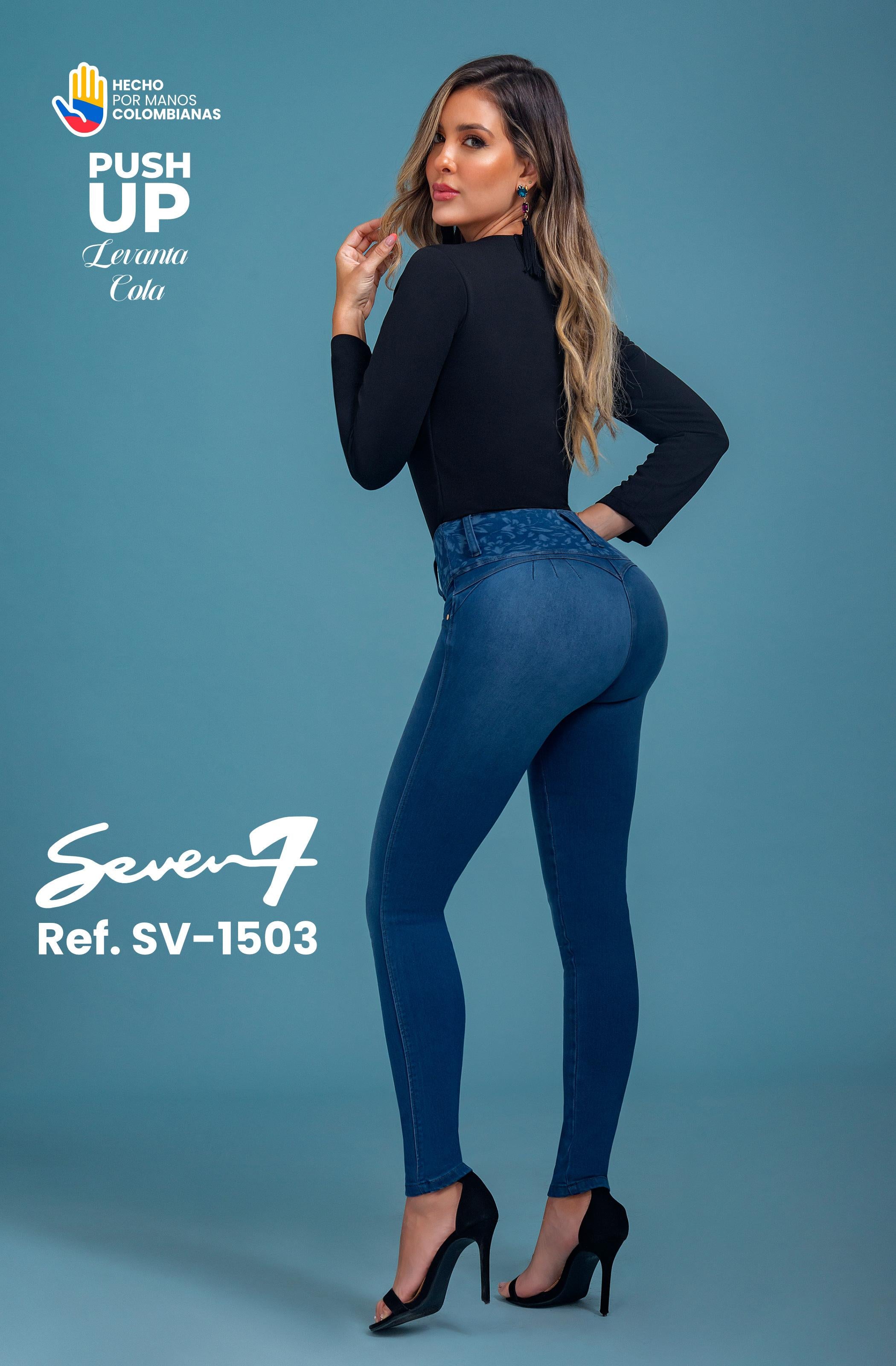 Ref. 053 -SV-1503 Jean Colombiano Push Up sin bolsillos - Ropa Colombiana