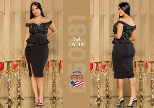 Ref. 003 -D50181 Vestido Corto para Fiesta, fino acabado - Ropa Colombiana