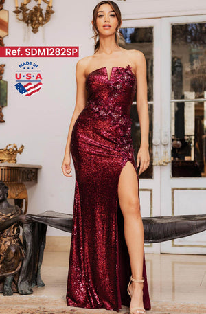 Ref. 003 -SDM1282SP Vestido de Fiesta Largo - Ropa Colombiana