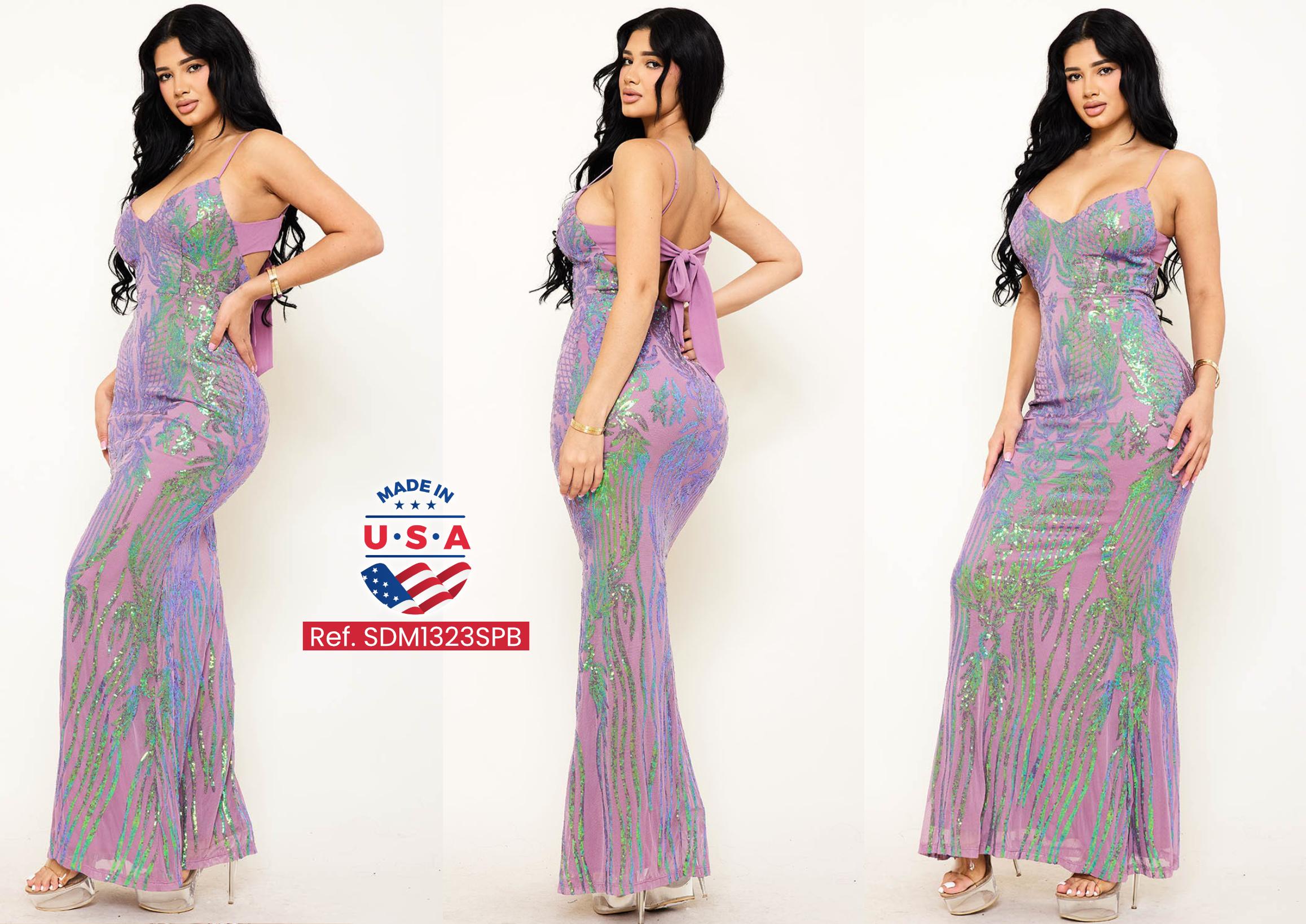 Ref. 003 -SDM1323SPB Vestido de Fiesta Largo - Ropa Colombiana