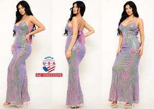 Ref. 003 -SDM1323SPB Vestido de Fiesta Largo - Ropa Colombiana