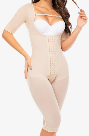 Ref. 019 -9142 Faja Postquirúrgica Tipo Capri con Mangas - Ropa Colombiana