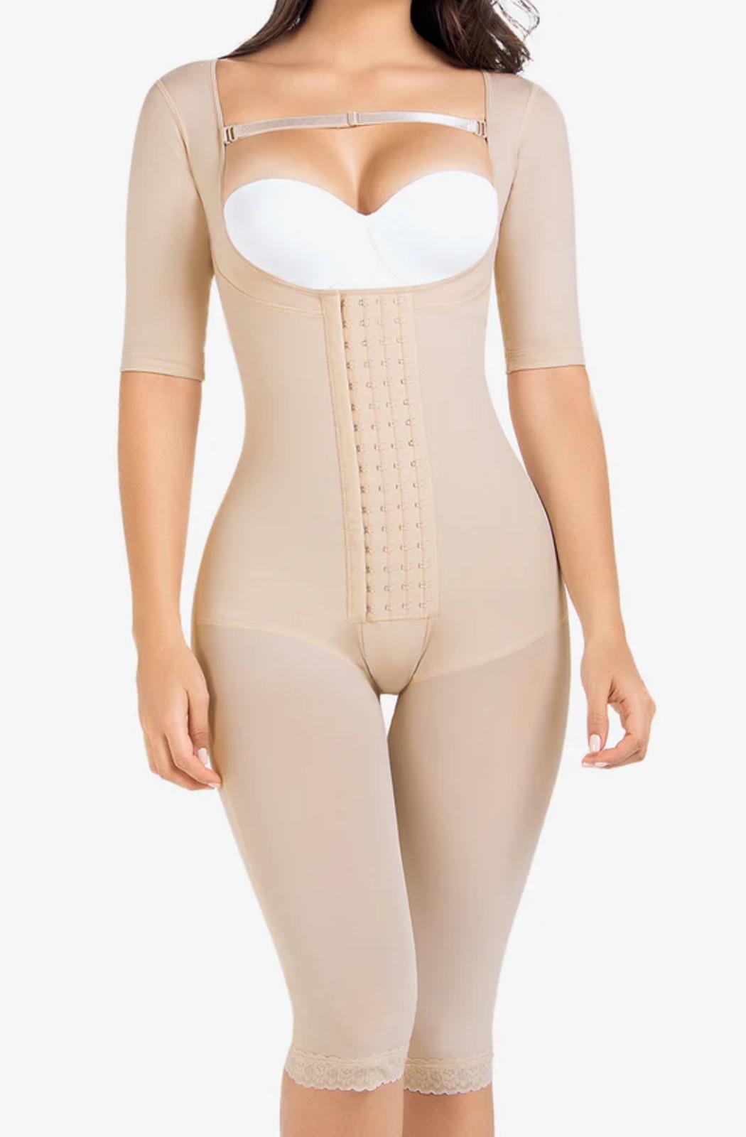 Ref. 019 -9142 Faja Postquirúrgica Tipo Capri con Mangas - Ropa Colombiana