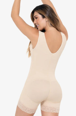 Ref. 019 -FQ102 Faja Corta con Brasier Levanta Cola Postquirúrgica - Ropa Colombiana