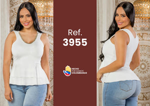 Ref. 055 -3955 Blusa con detalles en el Cuello y Boleros - Ropa Colombiana