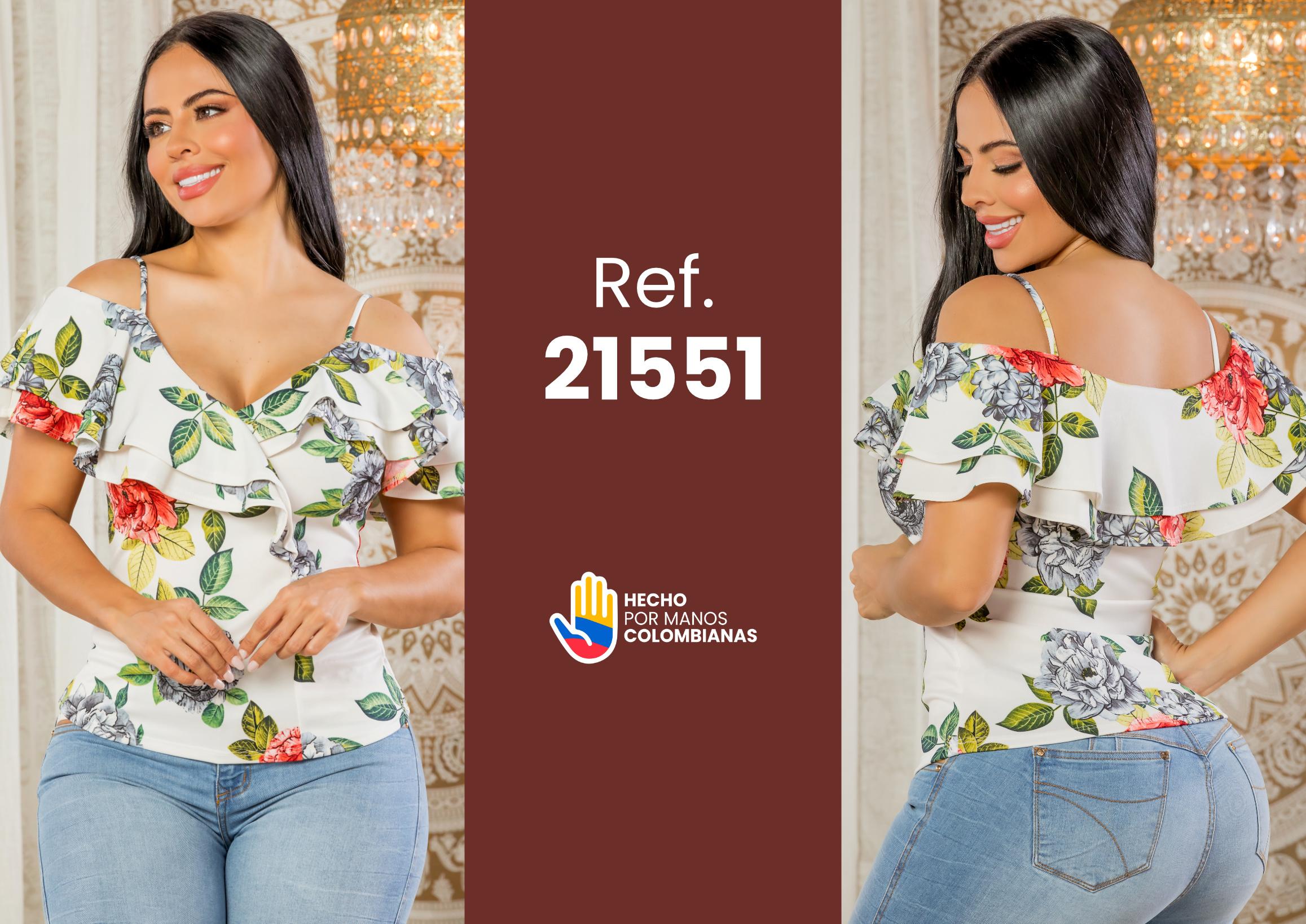 Ref. 003 -JT21551 Hermosa Blusa Americana Con Diseño unico y exclusivo - Ropa Colombiana