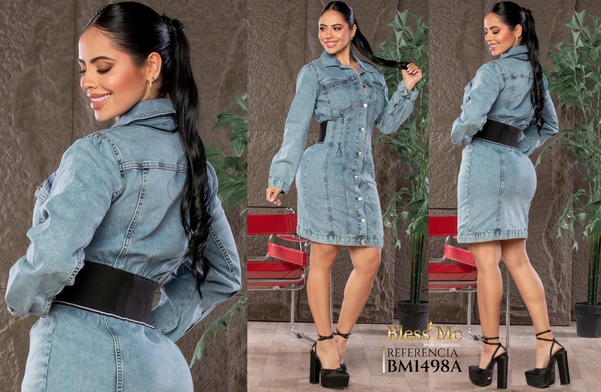 Ref. 5214002 -BM1498A Vestido de Fiesta corto Colombiano - Ropa Colombiana