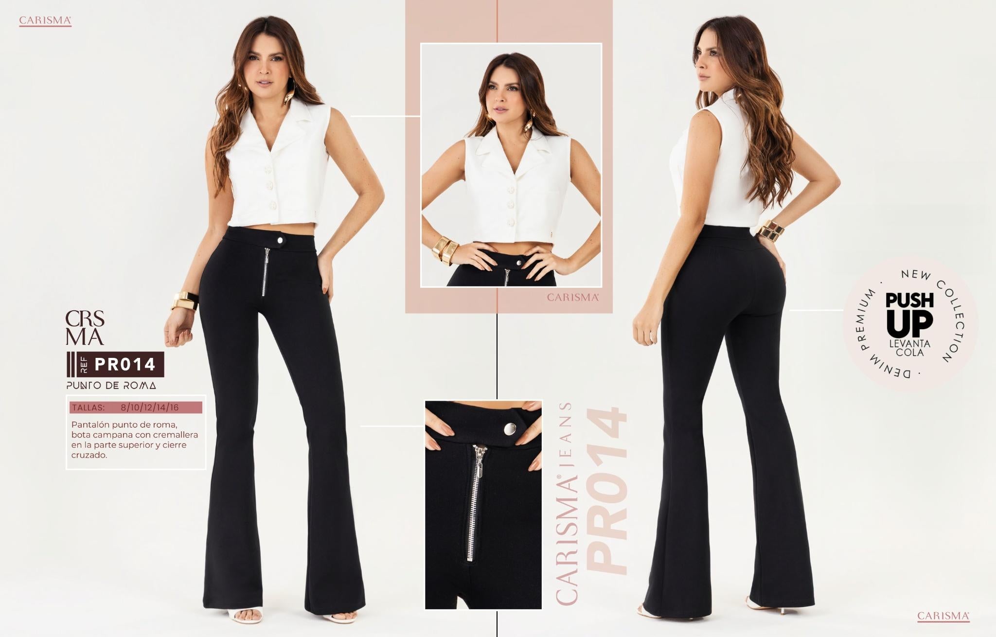 Ref. 070 -PR014 Pantalón colombiano con corte campana y realce perfecto - Ropa Colombiana