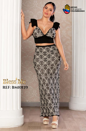 Ref. 5214002 -BM10139 Conjunto de blusa y falda larga - Ropa Colombiana