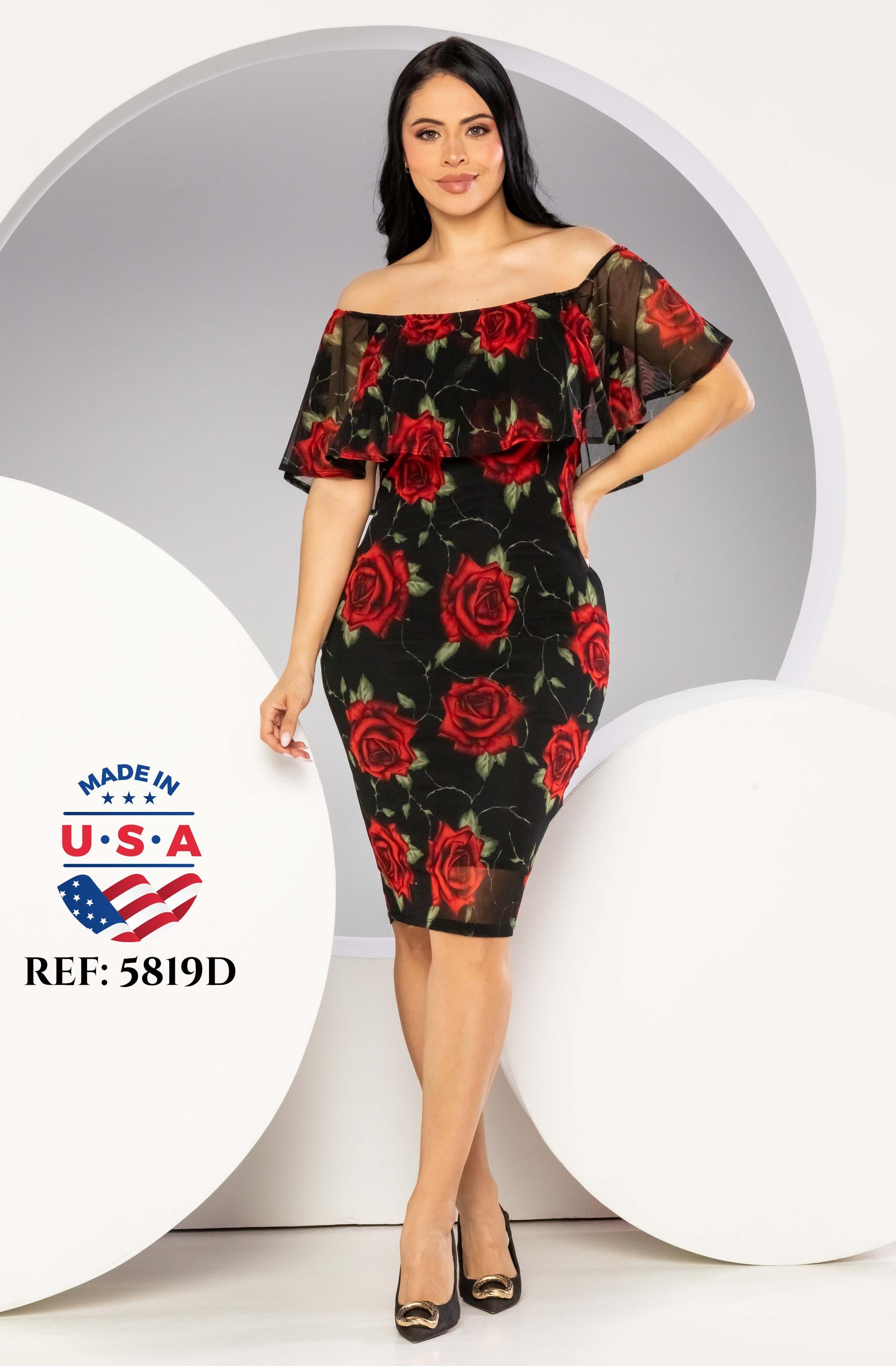 Ref. 003 -5819D VESTIDO FIESTA CORTO - Ropa Colombiana