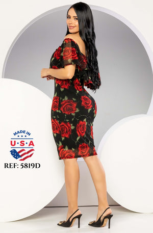 Ref. 003 -5819D VESTIDO FIESTA CORTO - Ropa Colombiana