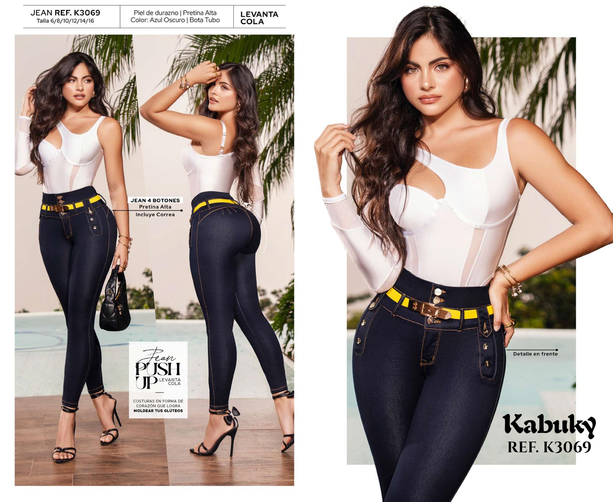 Ref. 050 -K3069 Jeans Colombianos Push Up - Ropa Colombiana