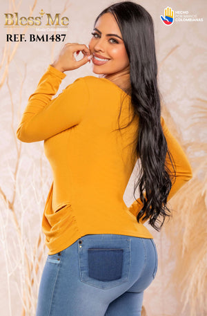 Ref. 058 -BM1487 Blusa boutique Con estilo original - Ropa Colombiana