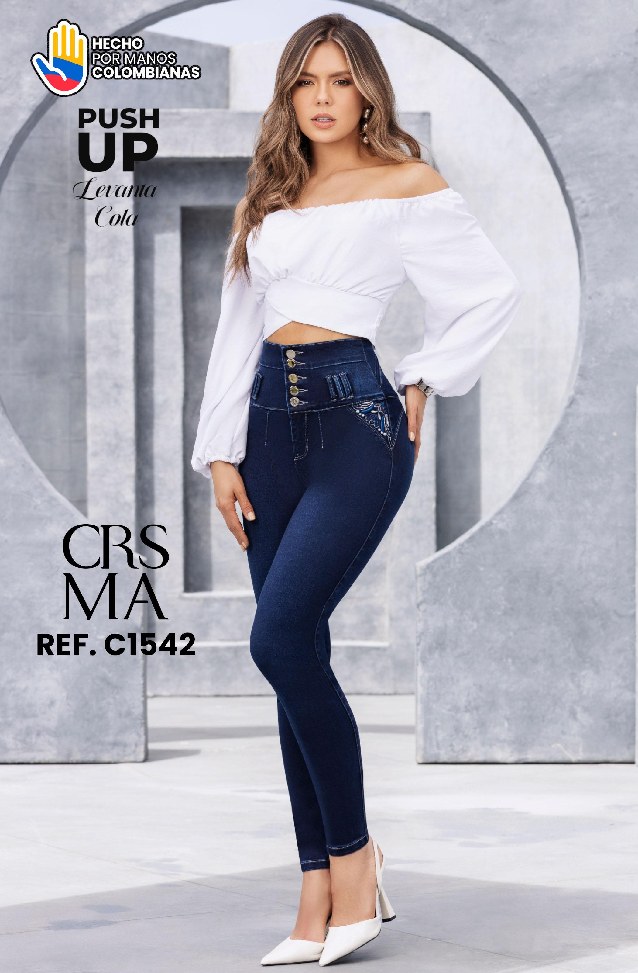 Ref. 070 -C1542 Jeans Push Up Colombianos sin Bolsillos - Ropa Colombiana