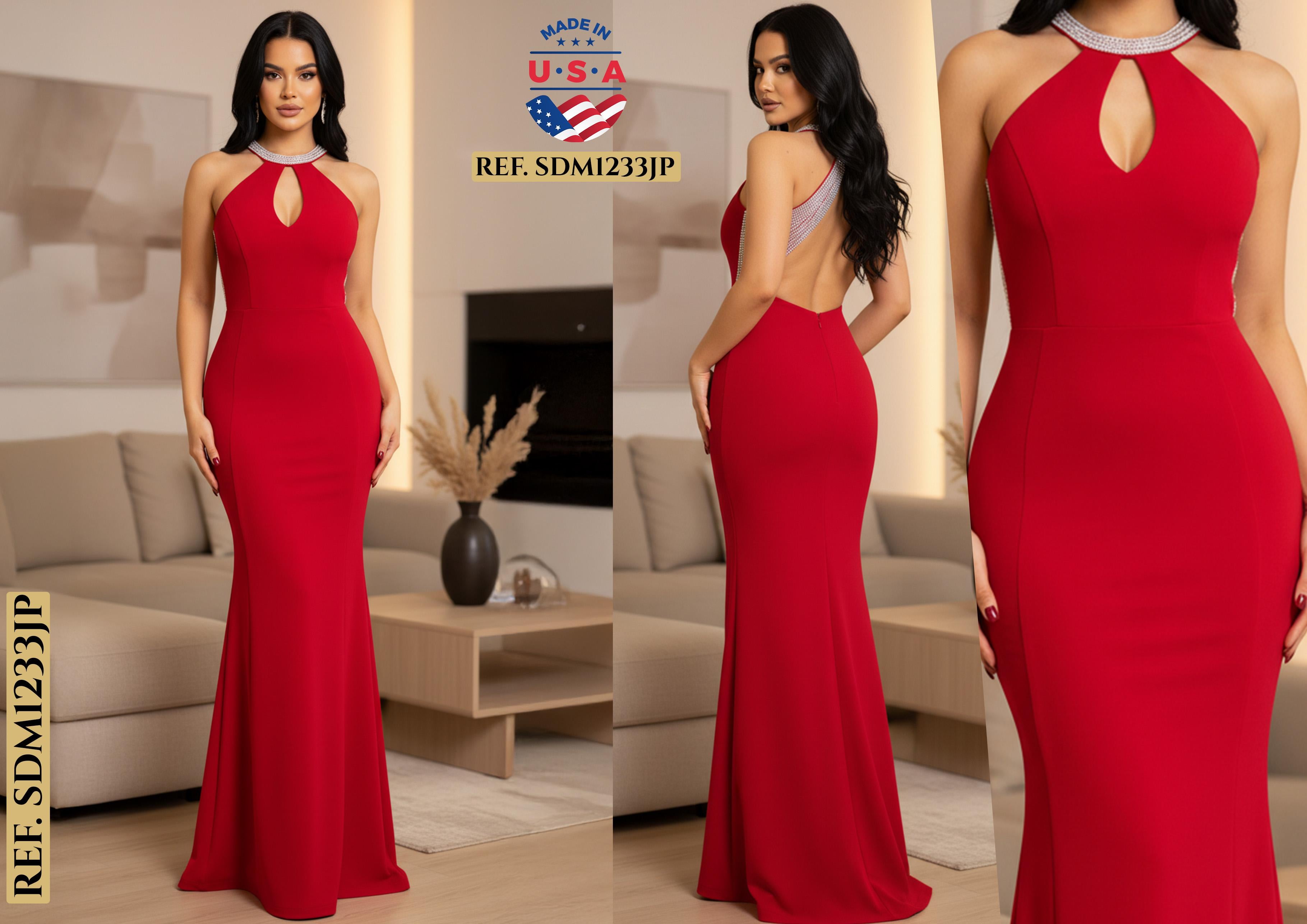 Ref. 003 -SDM1233JP Vestido de Fiesta Largo - Ropa Colombiana