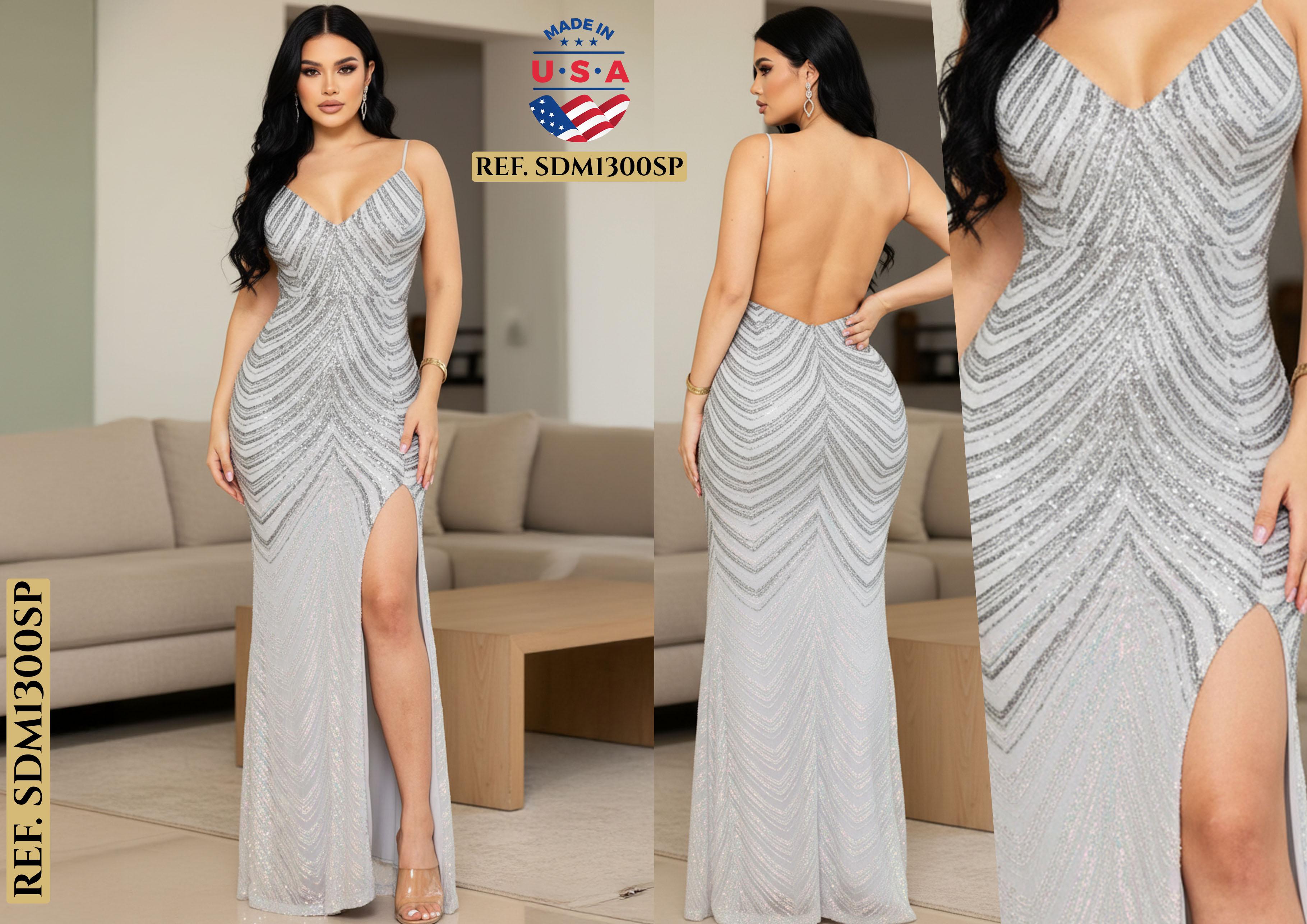Ref. 003 -SDM1300SP Vestido de Fiesta Largo - Ropa Colombiana
