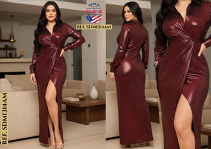 Ref. 003 -SDM1314AM Vestido de Fiesta Largo - Ropa Colombiana