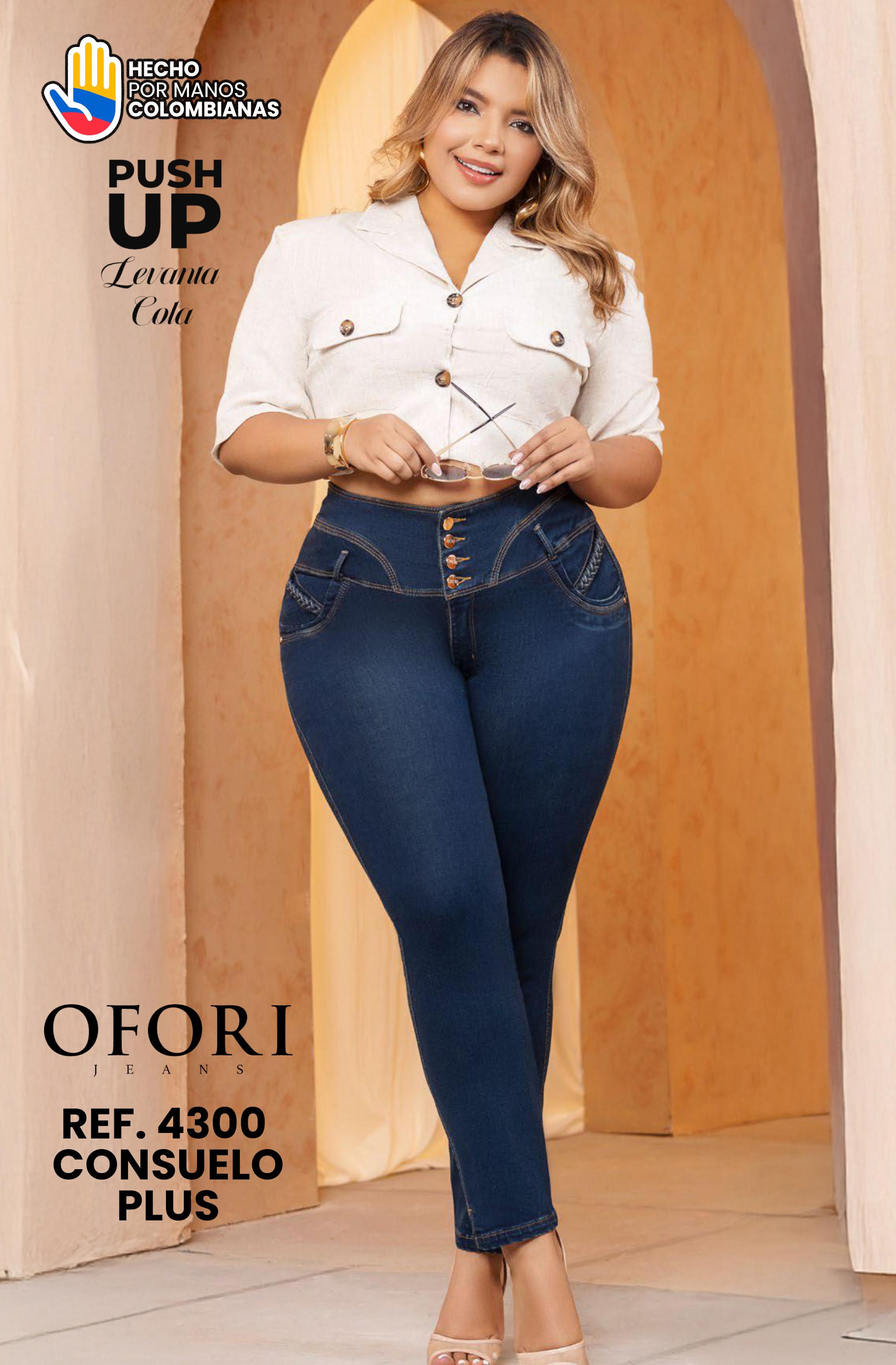 Ref. 8521447 -4300 CONSUELO PLUS Jean con Bolsillos Push Up Colombiano