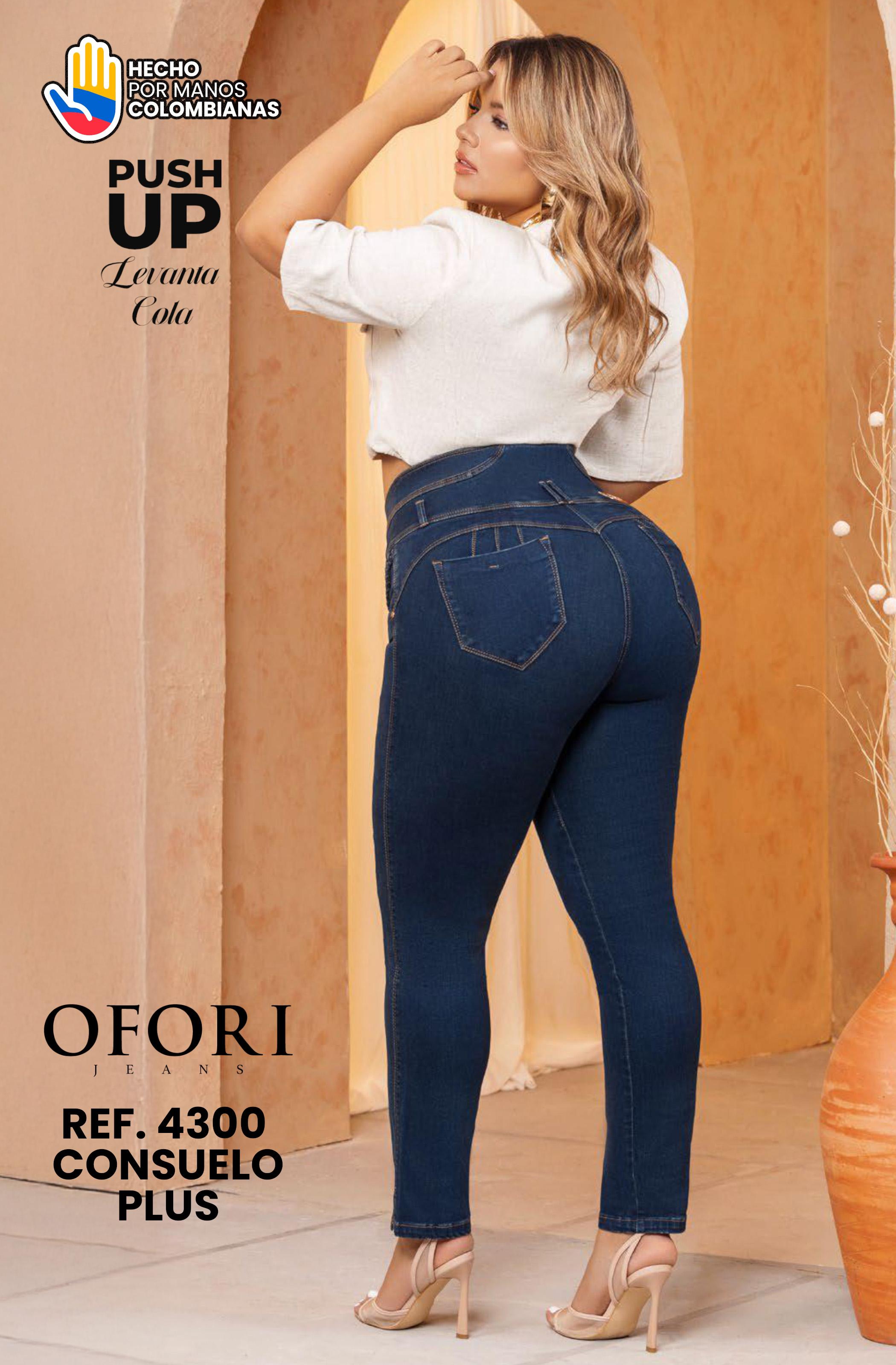 Ref. 8521447 -4300 CONSUELO PLUS Jean con Bolsillos Push Up Colombiano