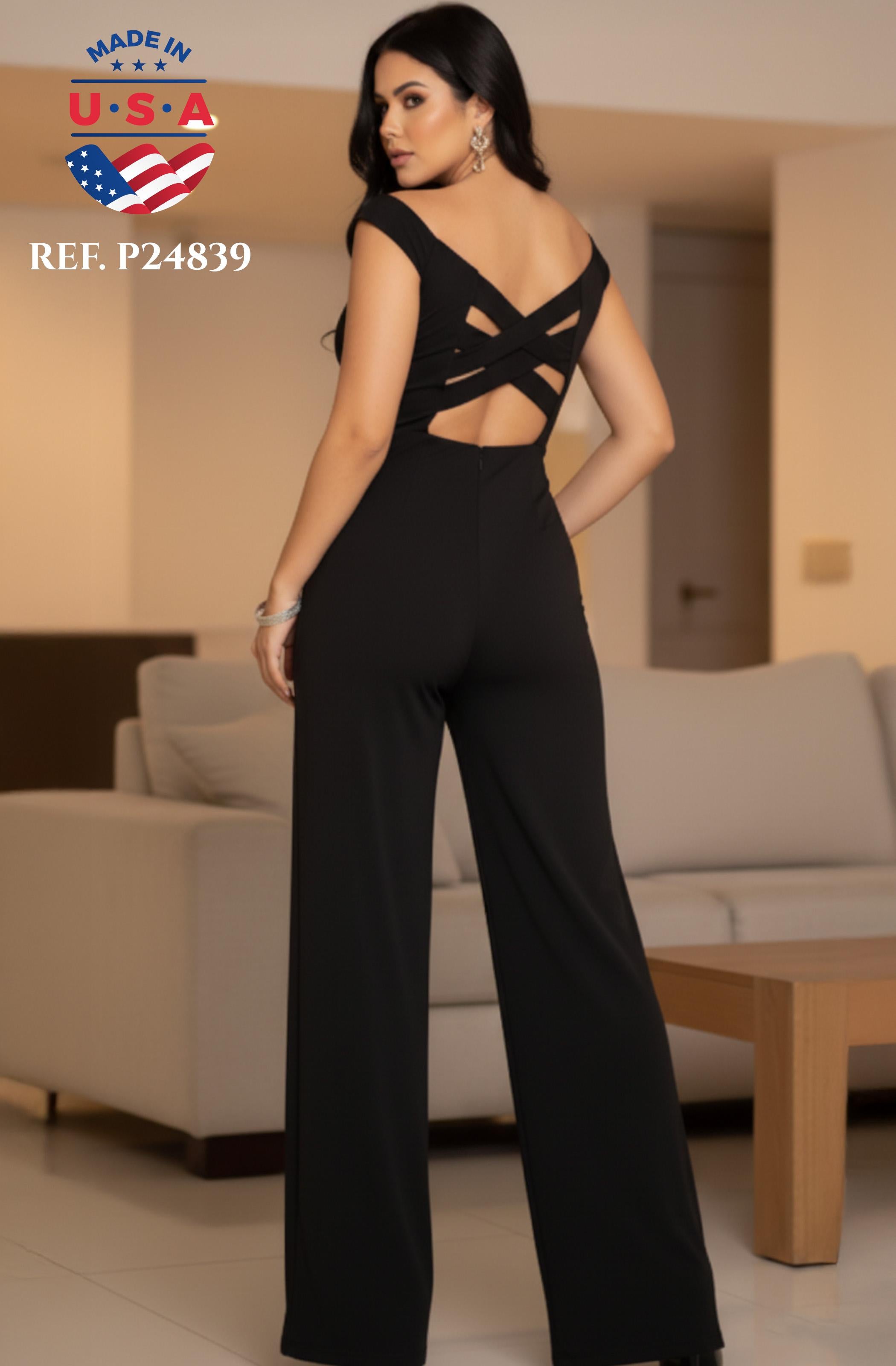 Ref. 003 -P24839 Enterizo sin Mangas con Hombros descubiertos y Diseño Hermoso en la Espalda - Ropa Colombiana