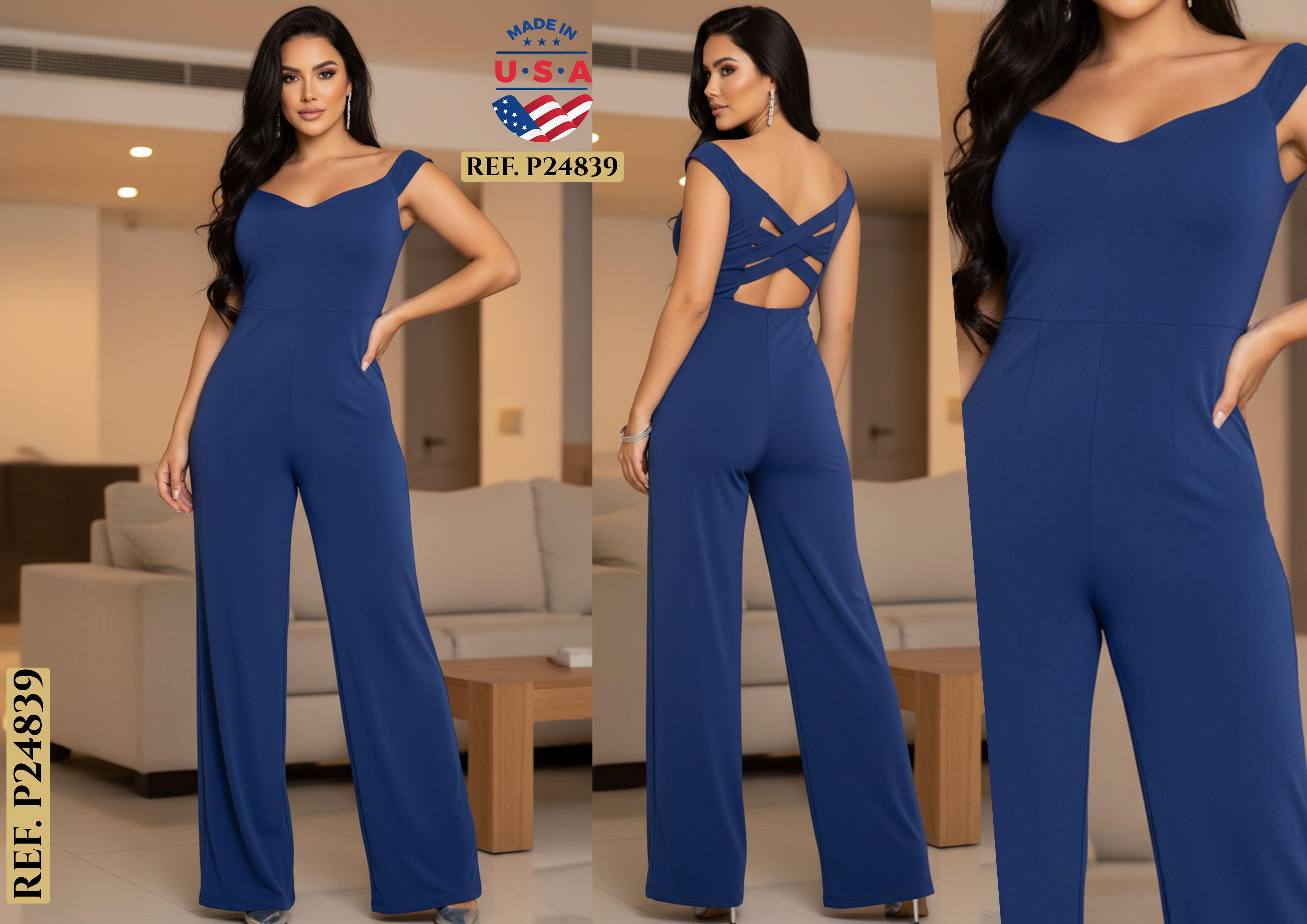 Ref. 003 -P24839 Enterizo sin Mangas con Hombros descubiertos y Diseño Hermoso en la Espalda - Ropa Colombiana