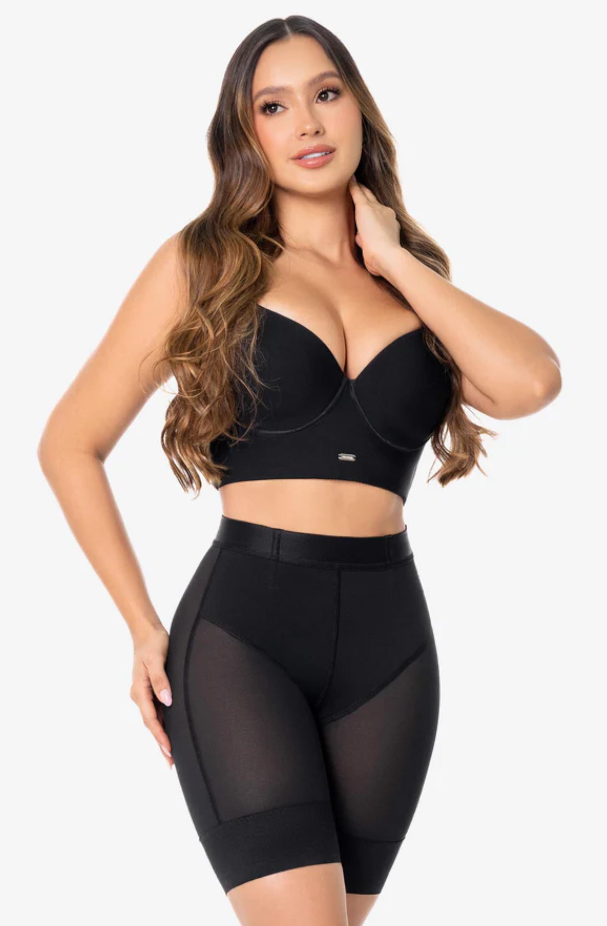 Ref. 019 -SH001SR Faja Short de control semi reloj de arena a la cintura con cola ultra invisible - Ropa Colombiana