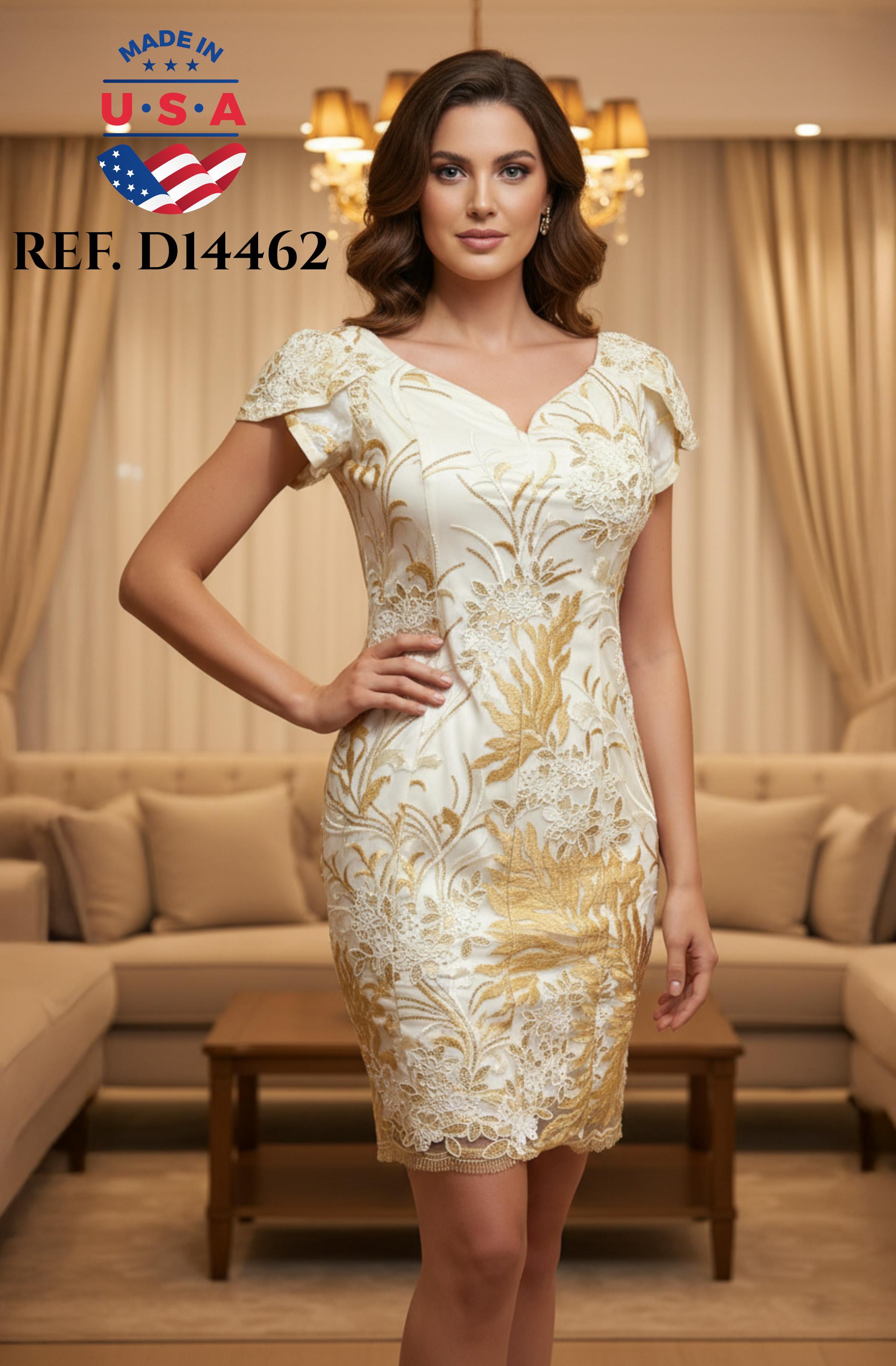 Ref. 003 -D14462 Vestido Americano de Temporada, hermoso Bordado - Ropa Colombiana