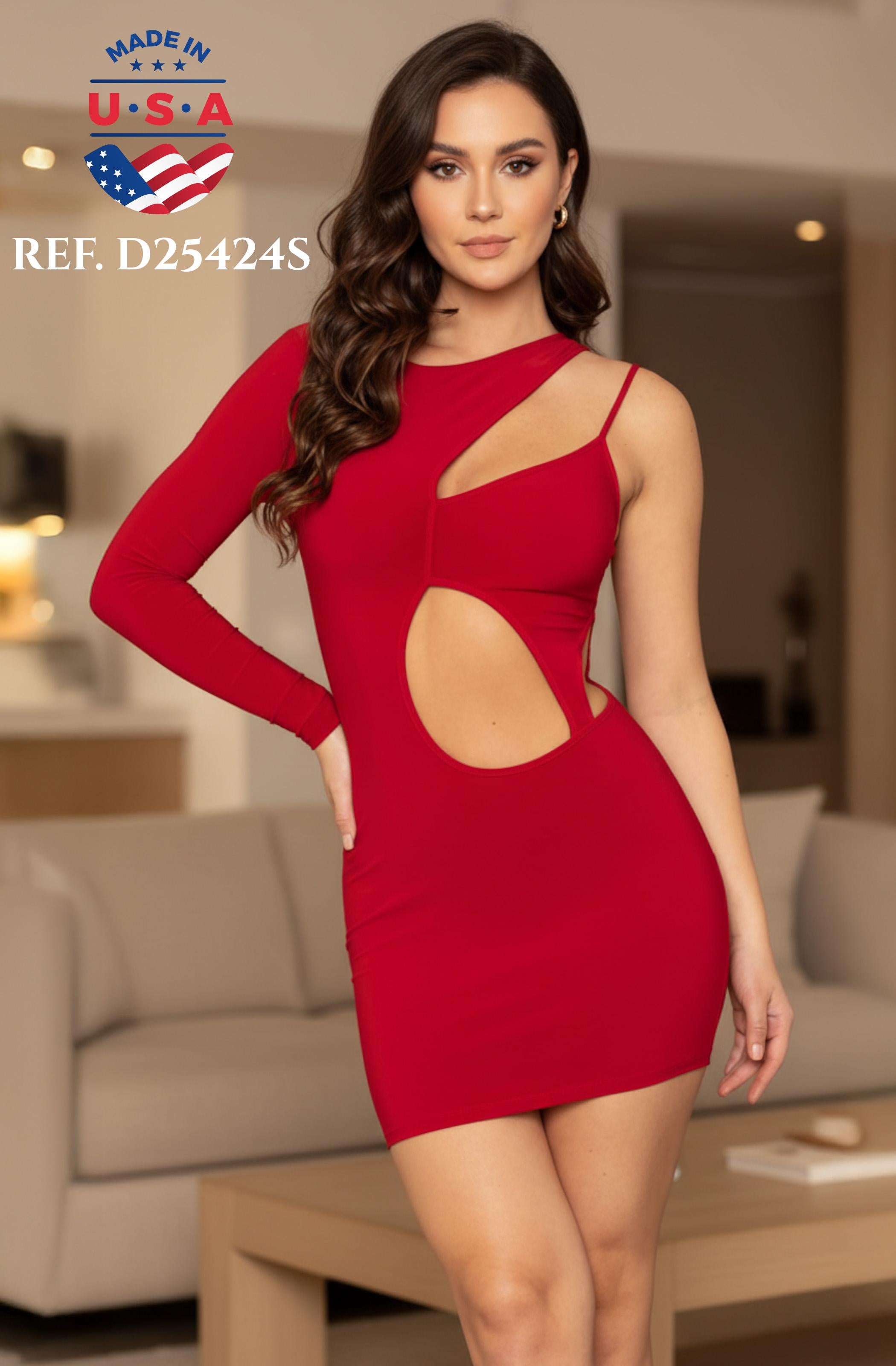 Ref. 003 -D25424S Vestido corto de fiesta - Ropa Colombiana