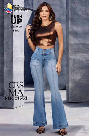 Ref. 070 -C1553 Jean sin Bolsillos Colombiano Push Up - Ropa Colombiana